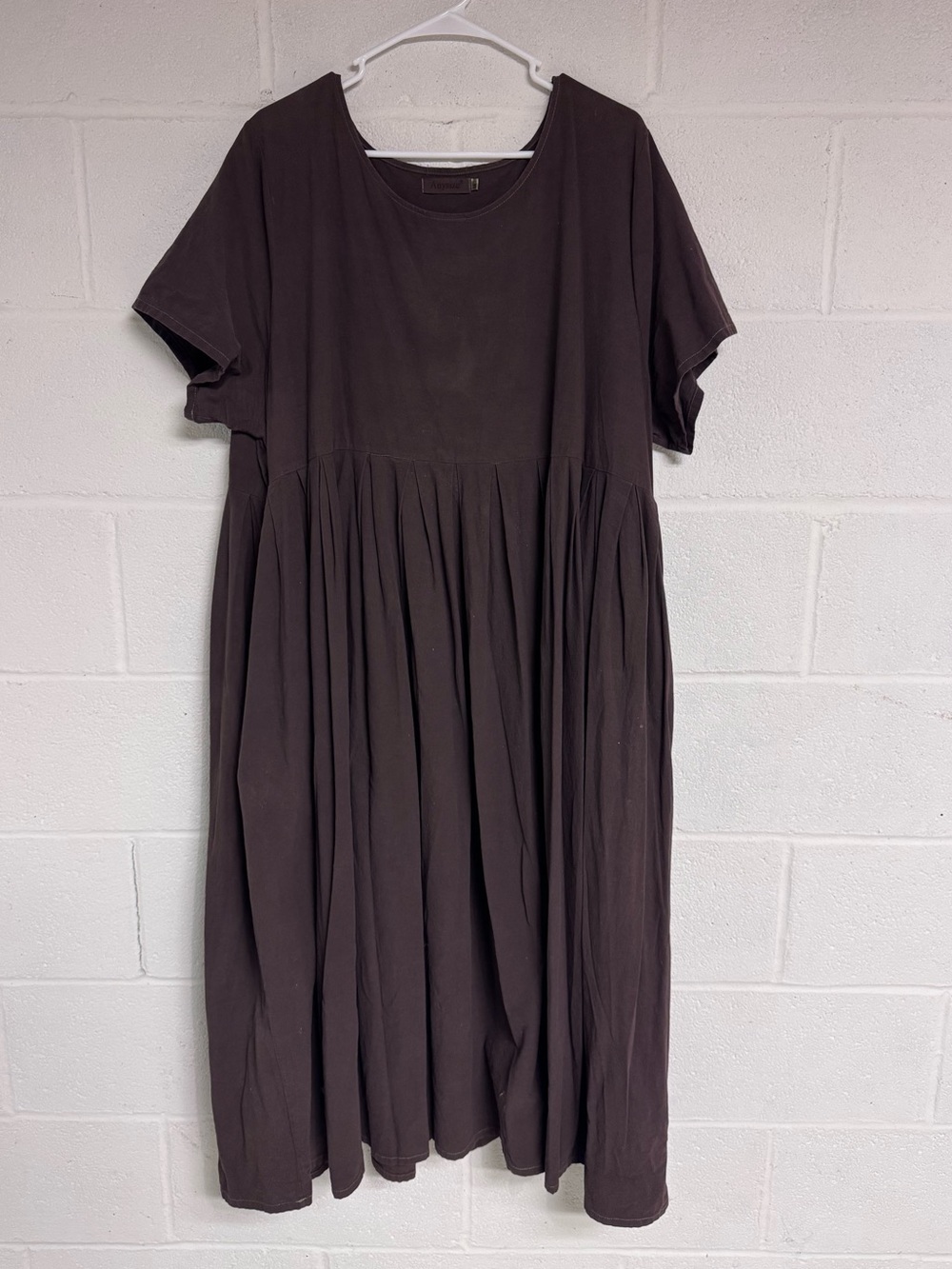 Women's Short Sleeve Midi Dress - Dark Brown